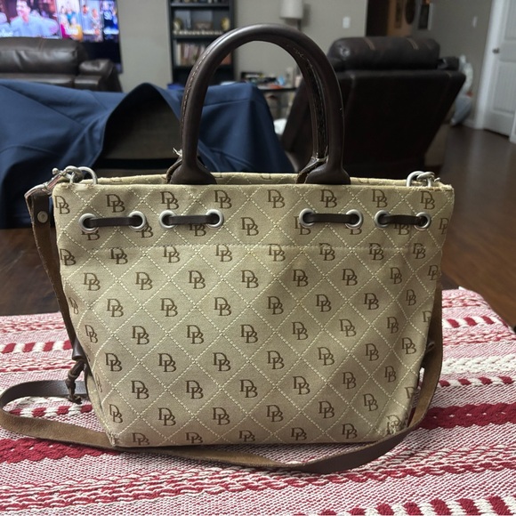 Dooney & Bourke Tan Monogram Shoulder Bag - Picture 2 of 4